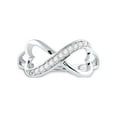 thumbnail image 2 of Sterling Silver Womens Round Diamond Infinity Fashion Band Ring 1/10 Cttw, 2 of 4
