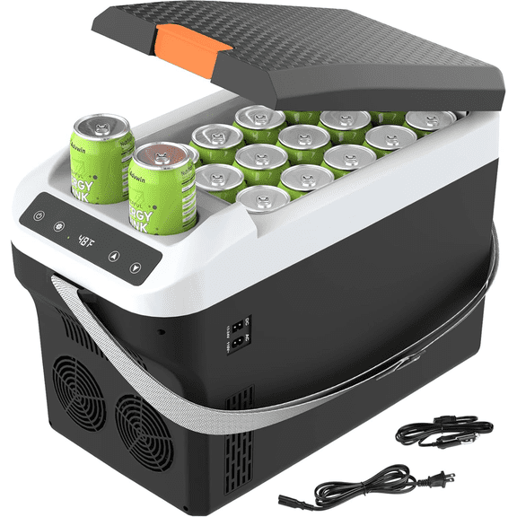 Advwin 23QT Electric Cooler & Warmer, Portable 12V Car Refrigerator Plug-in Coolers for Vehicles, Camping, Travel, RV, Black