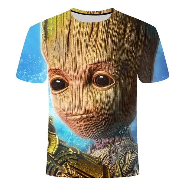 Marvel Superhelden Groot Film Wächter Der Galaxy Camiseta Sommer Neue 3D Druck Männer Und Frauen Baby Blumentopf Groot Camisetas tops xuanjing unisex