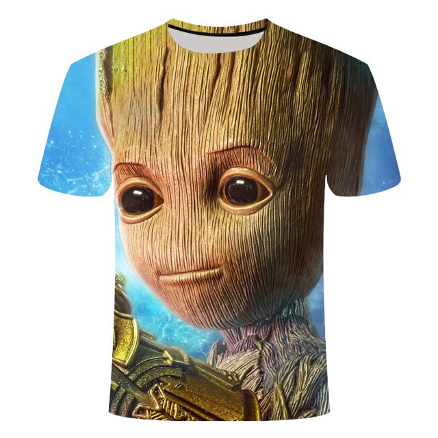 Marvel Superhelden Groot Film Wächter Der Galaxy Camiseta Sommer Neue 3D Druck Männer Und Frauen Baby Blumentopf Groot Camisetas tops xuanjing unisex