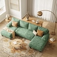 thumbnail image 7 of 112" U-Shaped Chenille Sectional Sofa with Double Chaise Loungers - Sectional Couches Modular Design for Living Rooms and Apartments - Green, 7 of 7