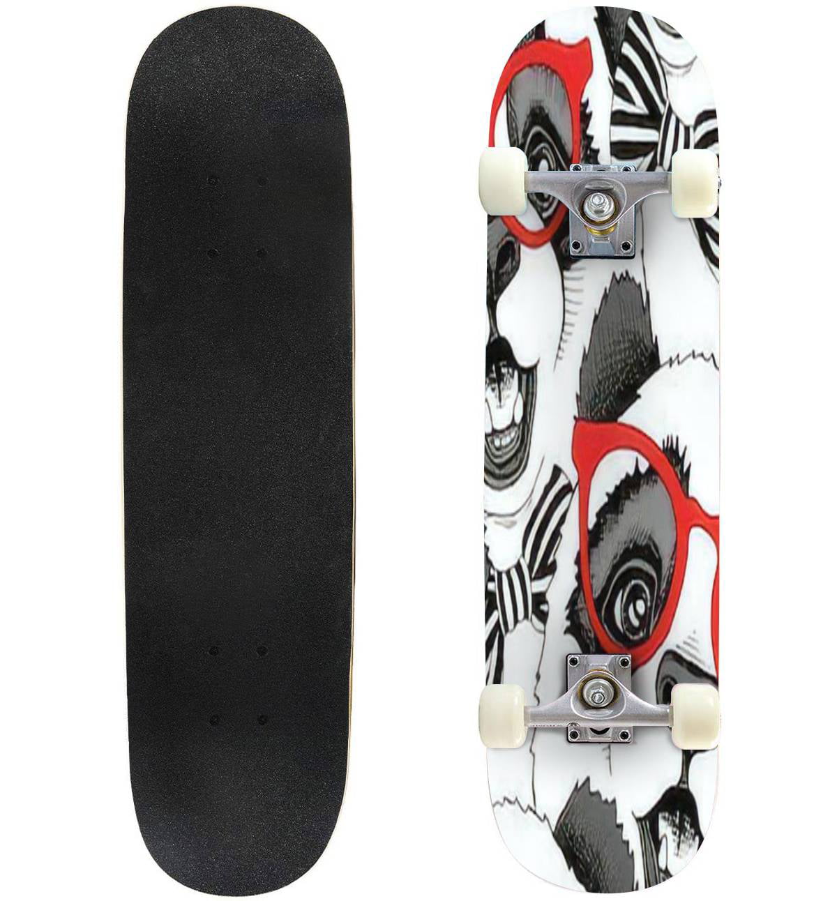 Hick stormloop Middel Seamless pattern with image of a Panda child in a red glasses with a  Outdoor Skateboard Longboards 31"x8" Pro Complete Skate Board Cruiser -  Walmart.com