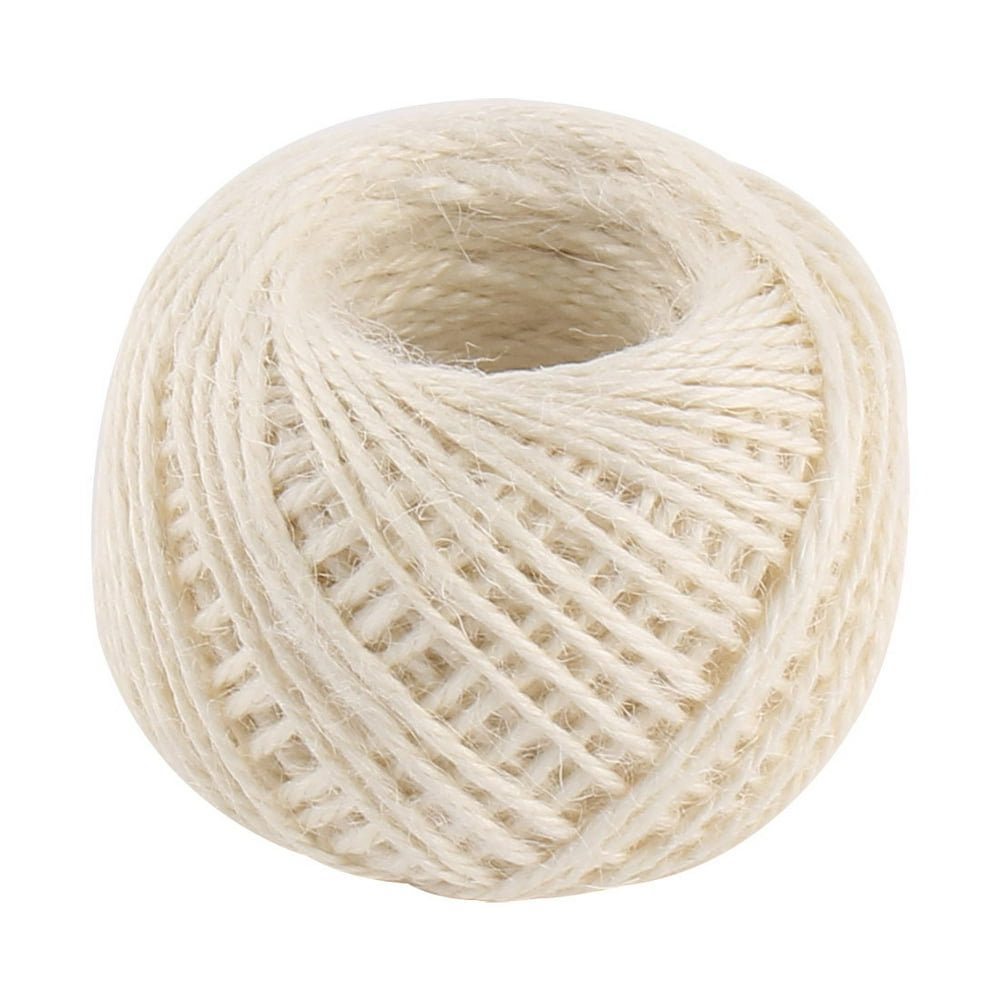 Jute Burlap Ribbon Twine Rope Cord String Pack Roll White 2mm Dia 50m