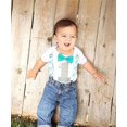 thumbnail image 3 of Noah's Boytique First Birthday Boys Outfit Teal and Grey Plaid with Teal Bow Tie 12-18 Months, 3 of 7
