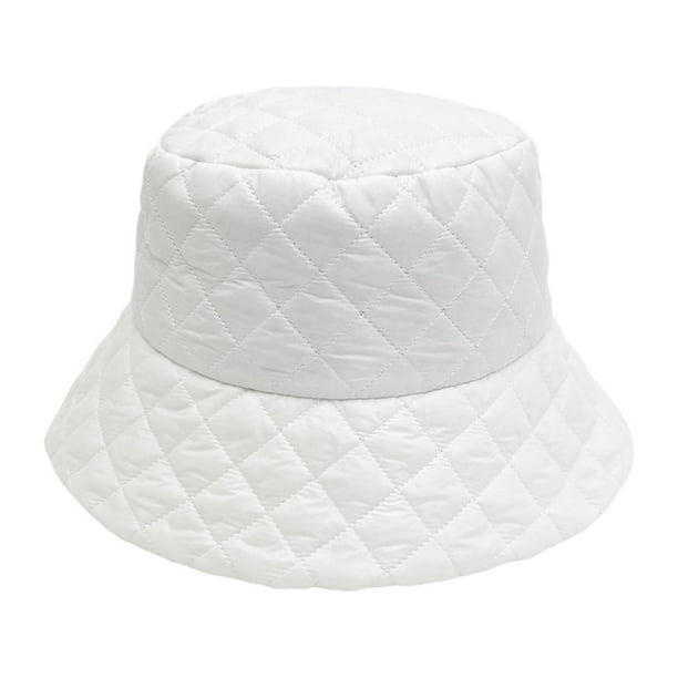 Sombrero de cubo de invierno, sombrero de lavabo, relleno de moda, informal, grueso, cómodo, gorro cálido, sombrero de pescador para niñas, hombres, , blanco Yinane Sombrero de invierno