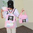 thumbnail image 3 of 3Pcs/set Anime Naruto Canvas Backpack Back To School Backpack for Girl Lunch Bag Pen Case Backpack Student Rucksack Mochila, 3 of 5