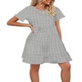 thumbnail image 4 of Women‘s Short Sleeve Swing Dress with Floral Tiered Pattern for Summer, 4 of 7