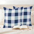 thumbnail image 3 of Outdoor Pillow Covers Blue White Gingham Plaid Waterproof Pillow Cases 18x18 Set of 2, Nautical Checkered Throw Pillow Cover Pillowcase for Patio Balcony Couch Garden, 3 of 9