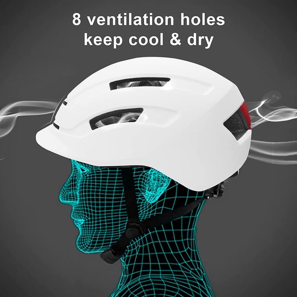 Casque Vélo Adulte – Léger, Réglable, Avec Lumière Arrière, Coque PVC + Mousse EPS, Multi-sport