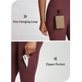 thumbnail image 3 of BALEAF Women's Fleece Lined Leggings Waterproof Winter Hiking Pants Thermal Running Tights Zipper Pockets High Waisted Cold Weather Wine Red Medium, 3 of 6
