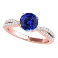 thumbnail image 2 of Mauli Jewels Engagement Rings for Women 1.20 Carat Halo Tanzanite And Diamond Bridal Set 4-prong 14k Rose Gold, 2 of 5