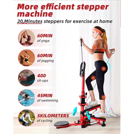 Stair Steppers for Exercise at Home, Twist Stair Stepper Machine with Resistance Bands, Dumbbells, LCD Monitor, 300 lbs Loading Capacity