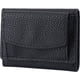 thumbnail image 1 of Cartera de cuero sintético, organizador de tarjetas, billetera negra compacta de tres pliegues, billetera de bolsillo con botón a presión, ranura para efectivo, tarjeteros., 1 of 9