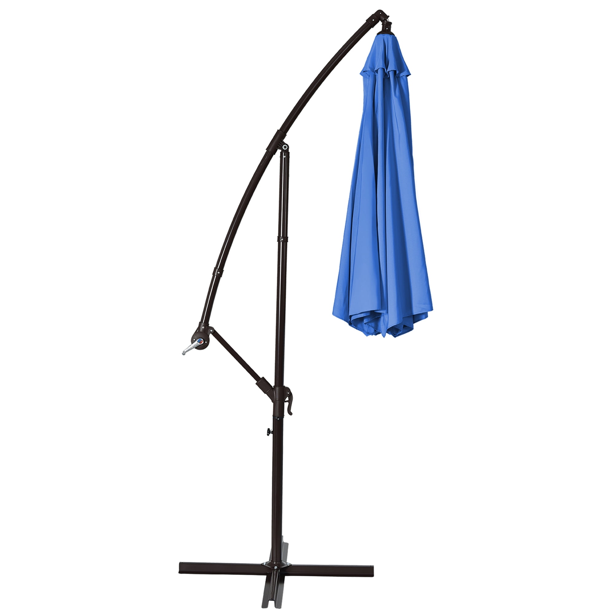 Gymax 10 ft Patio Cantilever Offset Umbrella Yard Garden Outdoor w/ 8 Ribs Blue