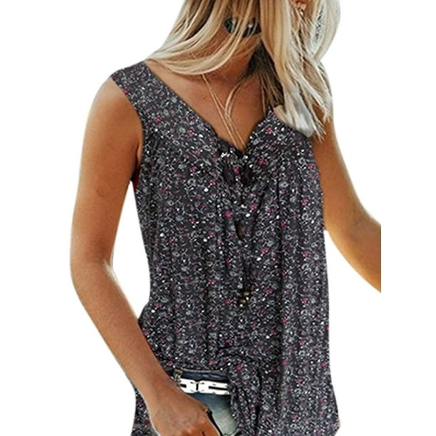 S7XL Women Sleeveless Tunic Baggy Casual Vest Swing Summer Tank Top