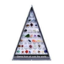 Natural Crystal Agate Semi Stones Specimen Box 36 Healing Crystals Collection Energy Stone Set for Meditation Relaxation Study Display Home Decor Collectible Gift