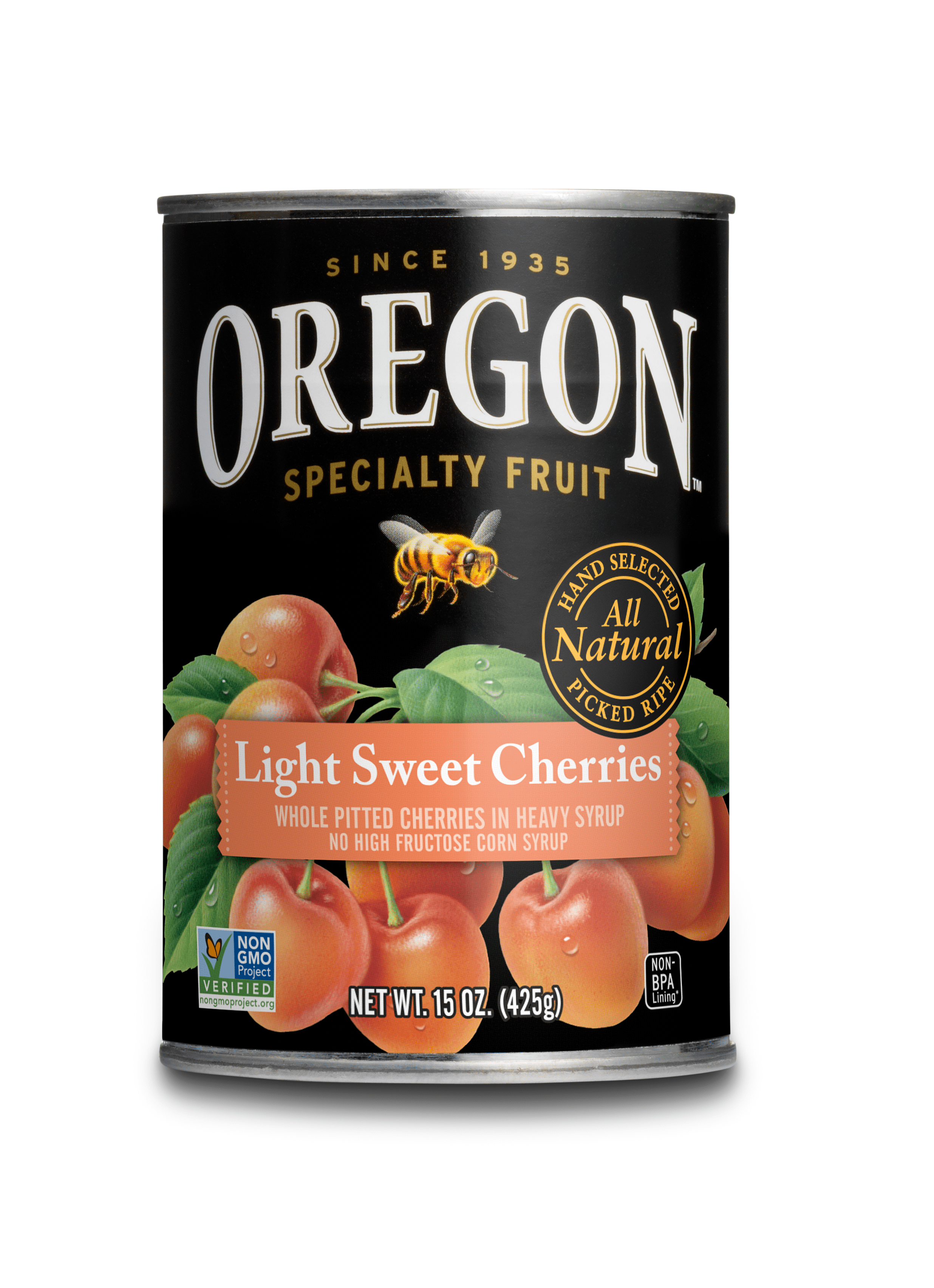 Oregon Specialty Fruit Light Sweet Cherries in Heavy Syrup, 15 Oz