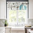 thumbnail image 2 of Valances for Windows, Mason Jar Cotton Flower Rod Pocket Kitchen Curtains Valances 54x18inch Short Window Curtains for Kitchen/Bathroom/Bedroom, Small Window Treatment Valances, Floral Wooden Plank, 2 of 5