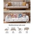 thumbnail image 3 of Thanksgiving Maple Leaf Sofa Covers for 3 Cushion Couch,Washable Sectional & L Shape Couch Covers for Dog/Cat/Kid,Blue Brown Fall Sweeping Leaves Non Slip Sofa Slipcover Tassel Futon Cover 71x150, 3 of 8