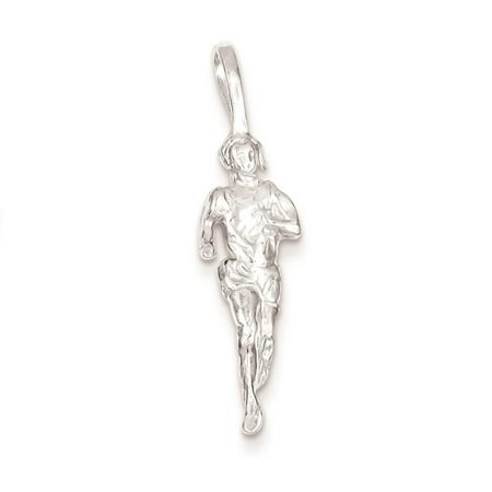 925 Sterling Silver Runner Charm Pendant 31mmx8mm
