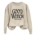 thumbnail image 2 of YVNAURA Funny Good Witch Sweatshirt for Women Most of The Time Letter Print Pullover Crewneck Long Sleeve Relaxed Fit Halloween Witchy Humor Casual Fall Spooky Top 1 Pack, Beige,L, 2 of 4