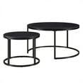 thumbnail image 3 of Evelyn&Zoe Watson Round Nested Coffee Table with MDF Top, Blackened Bronze/Black Grain, 3 of 5
