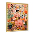 thumbnail image 2 of Designart "Mexican Children Art in Orange III" Fantasy Framed Wall Art - Kids Pink Children's Art Living Room Framed Canvas Art, 2 of 6