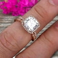thumbnail image 5 of 1.75 carat Classic Cushion Moissanite Diamond wedding Bands Engagement Ring on 10k Rose Gold, 5 of 5