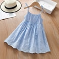thumbnail image 2 of BJUTIR Toddler Girl Bodysuit Onesie Summer Dress Flower Pattern Hollowed Out Vest Bow Strap Suspender Skirt Casual Outing For 1 To 8 Years, 2 of 8