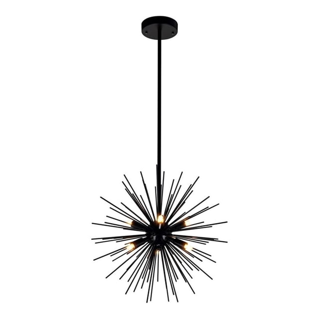 CWI Lighting Savannah Lustre 6 Lumières avec Finition Noire