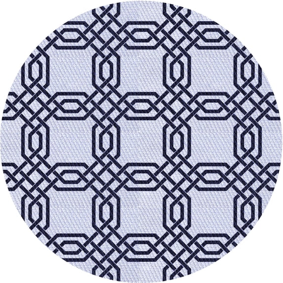 Ahgly Company Indoor Round Patterned Heavenly Blue Area Rugs, 4' Round