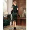 thumbnail image 5 of PrettyGuide Womens Flapper Dress with Sleeves Art Deco Sequin Beaded Fringe 1920s Vintage Great Gatsby Party Dress, 5 of 7