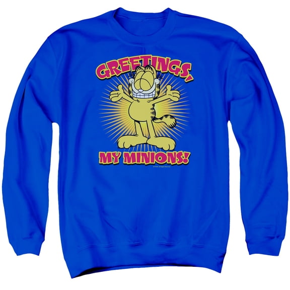 Garfield Minions Adult Crewneck Sweatshirt Royal Blue