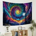thumbnail image 4 of Blacklight Galaxy Tapestry Trippy Starry Night Tapestries Magical Forest Trees Mountain Tapestry Wall Hanging Background for Bedroom,60Wx40H, 4 of 5