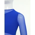 thumbnail image 4 of Doomiva Lyrical Dance Dress For Girls Asymmetrical Mesh Ballet Dance Dress Side Split Modern Contemporary Dancewear Blue 6, 4 of 7