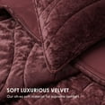 thumbnail image 4 of EVERGRACE Luxury Velvet Quilt King Size, Ultra Soft Wave Crushed Velvet Bedding Set, Lightweight Quilted Comforter Set for All Season, Oversized Bedspread Coverlet with 2 Shams, Burgundy, 4 of 8