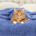 thumbnail image 6 of BNM Solid Fleece Soft Plush Blanket, Throw, Blue, 6 of 7