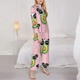 thumbnail image 3 of Lsque Panda Avocado Pattern Long Sleeve Pajama Set for Women - Soft 2-Piece Sleepwear and Loungewear Set with Pockets, Comfy Nightwear-Medium, 3 of 7