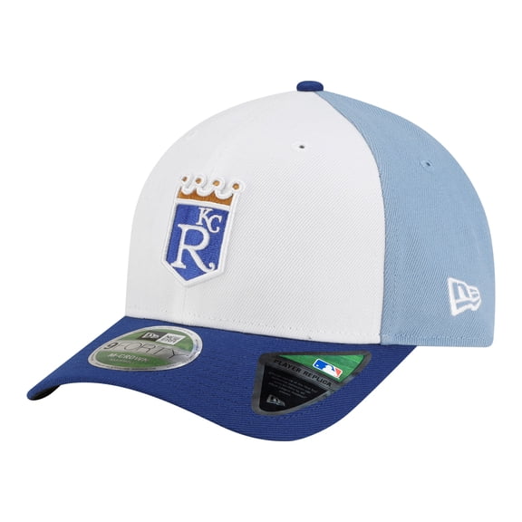 Men's New Era White/Light Blue Kansas City Royals Player Replica 9FORTY M-Crown Adjustable Hat