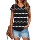 thumbnail image 2 of Eres Más Que una Camisa de Puntuación de Prueba Sexy de Manga Corta Lentejuelas Suelta Camisa de Blusa con Cuello en V, Poliéster, 2 of 8