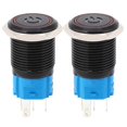 thumbnail image 2 of 2PCS Black Self Locking Metal Switch IP65 Protection with LED Lamp and Symbol 16mm(Red 12VDC), 2 of 5