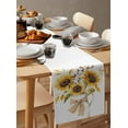 thumbnail image 6 of ERUNPONLY Sunflower Table Runner - 70 Inch Long Farm Country Floral Botanical Plaid Bow Cotton and Linen Blended Dress Scarves Farmhouse Table Runner for Kitchen Dining, Coffee Table, 13" x 70", 6 of 8