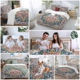 thumbnail image 6 of Colorful Boho Duvet Cover Set,Ethnic Vintage Mexican Flowers Southwestern Soft Duvet Cover California King Bedding Set 4 Pieces,1 Quiltcover and 2 Pillowcases with Zipper,1 Bed Sheet for All Seasons, 6 of 9
