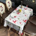 thumbnail image 6 of White Christmas Reindeer and Tree Pattern Rectangle Tablecloth 60"x120",Waterproof Polyester Rectangle Table Cloth, Wipeable Spillproof Polyester Tablecloth for Dining, Camping, Indoor and Outdoor, 6 of 6