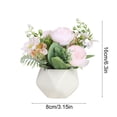 thumbnail image 3 of PONPRNGY Potted Peony Artificial Flowers Indoor Fake Plant Bathroom Accessories Decor, Faux Silk Flowers Arrangement in Vase Centerpieces for Tables Dresser Shelf Decor, 3 of 8
