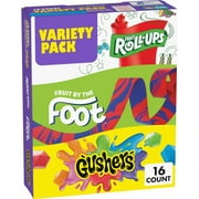 Fruit Roll-Ups, , Gushers, Easter Basket Stuffers, Fruit Flavored Snacks Variety Pack, Gluten Free, 16 Ct, 10.2 oz