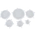 thumbnail image 1 of 6 tapas elásticas de silicona resistentes a altas temperaturas, redondas y reutilizables para refrigeradores, microondas y hornos., 1 of 8