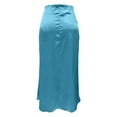 thumbnail image 5 of Huowey Women Bodycon Midi Skirts Stain Slim Fit Solid Color Stylish High-Waist Long Pencil Skirt Office Stretchy Summer Casual Club Going Out Casual Dailywear,Mint Green,S, 5 of 5