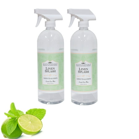 Scentennials Linen Splash GREEN TEA & LEMON (32oz, 2-PACK) - A MUST HAVE for all your linens, towels, pillows and laundry basket or just spray around the (Best Way To Have Green Tea)