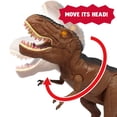 thumbnail image 3 of Dragon-i: Mighty Megasaur: Walking Megasaur - Brown Realistic Dinosaur Toy, Light Up Eyes, Roaring Head Action, Prehistoric Moving Dino Figure, Kid 3+, 3 of 8